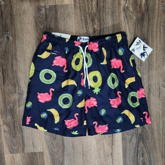 Macy's Trunks Surf & Swim Co Navy Blue Pool Float Beach Wear Trunks Small NWT - Picture 2 of 16